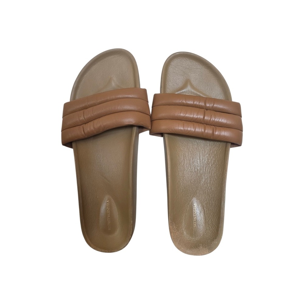 Beatrice Valenzuela Leather Tan Boho Cottage Smart Casual Resort Sandals sz 10